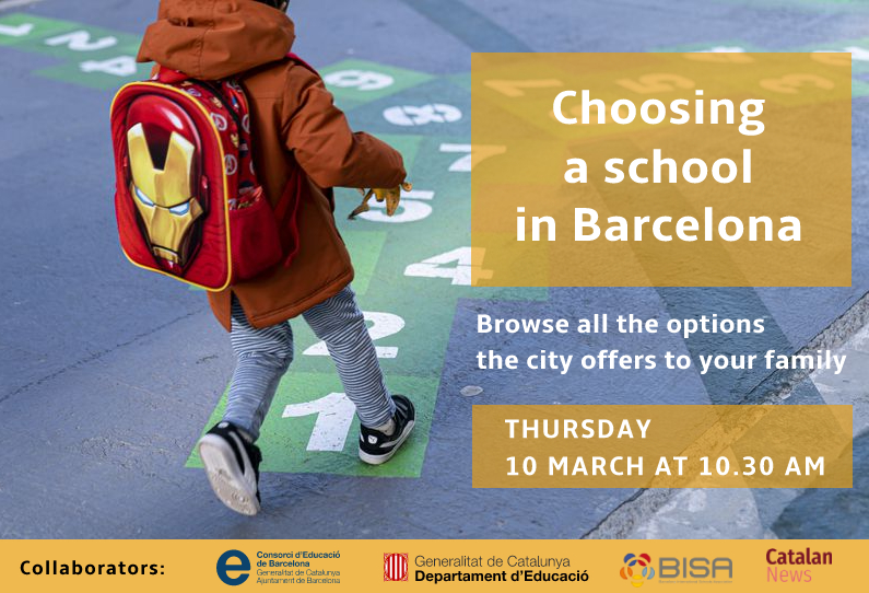 The Choosing a School in Barcelona event will take place on March 10